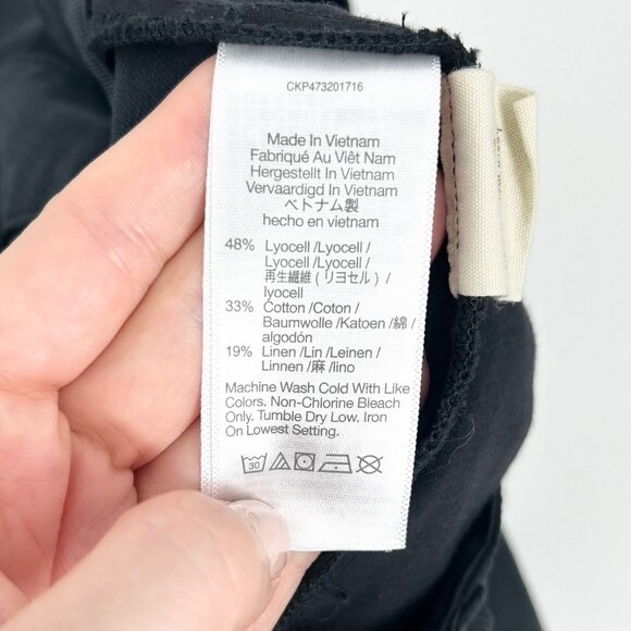 NWT Madewell The Harlow Wide-Leg Linen Blend Pant in True Black - Picture 8 of 8